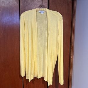 Liz Claiborne Yellow Open-Front Women's Cardigan Sweater - XL